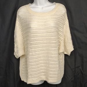 New York & Company Large Cream Cable knit Sweater